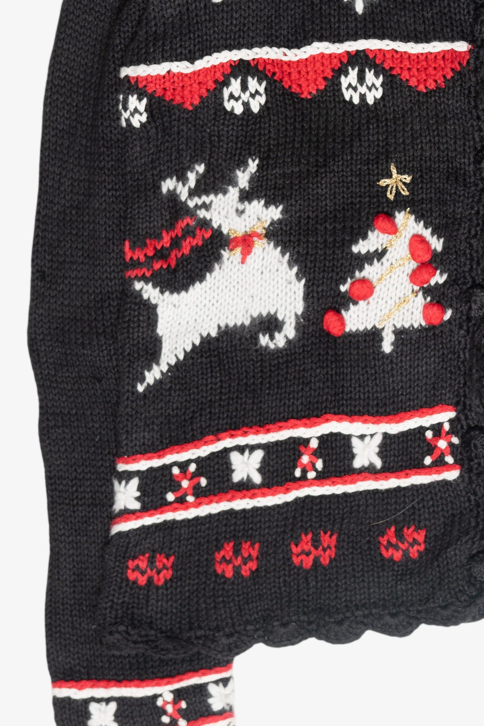 Snowflakes Fair Isle Style Vintage Ugly Christmas Cardigan (1990s)