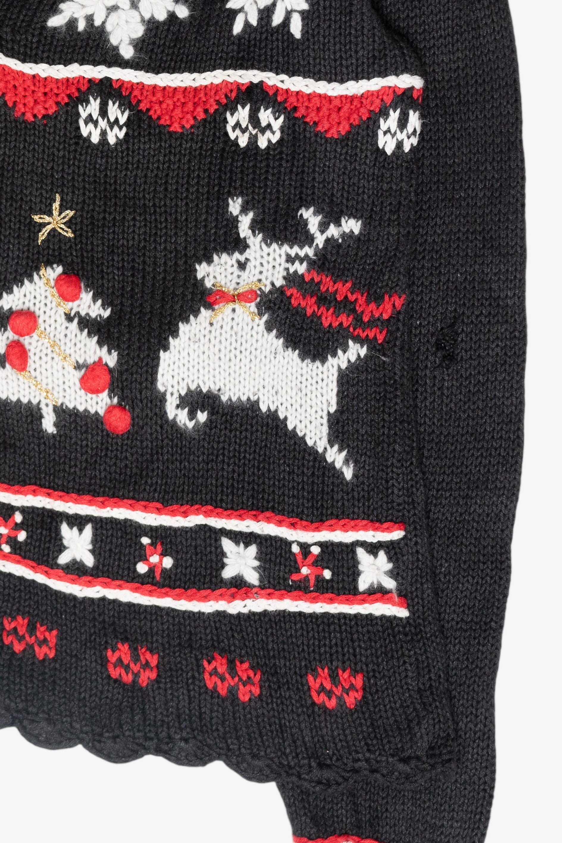 Snowflakes Fair Isle Style Vintage Ugly Christmas Cardigan (1990s)