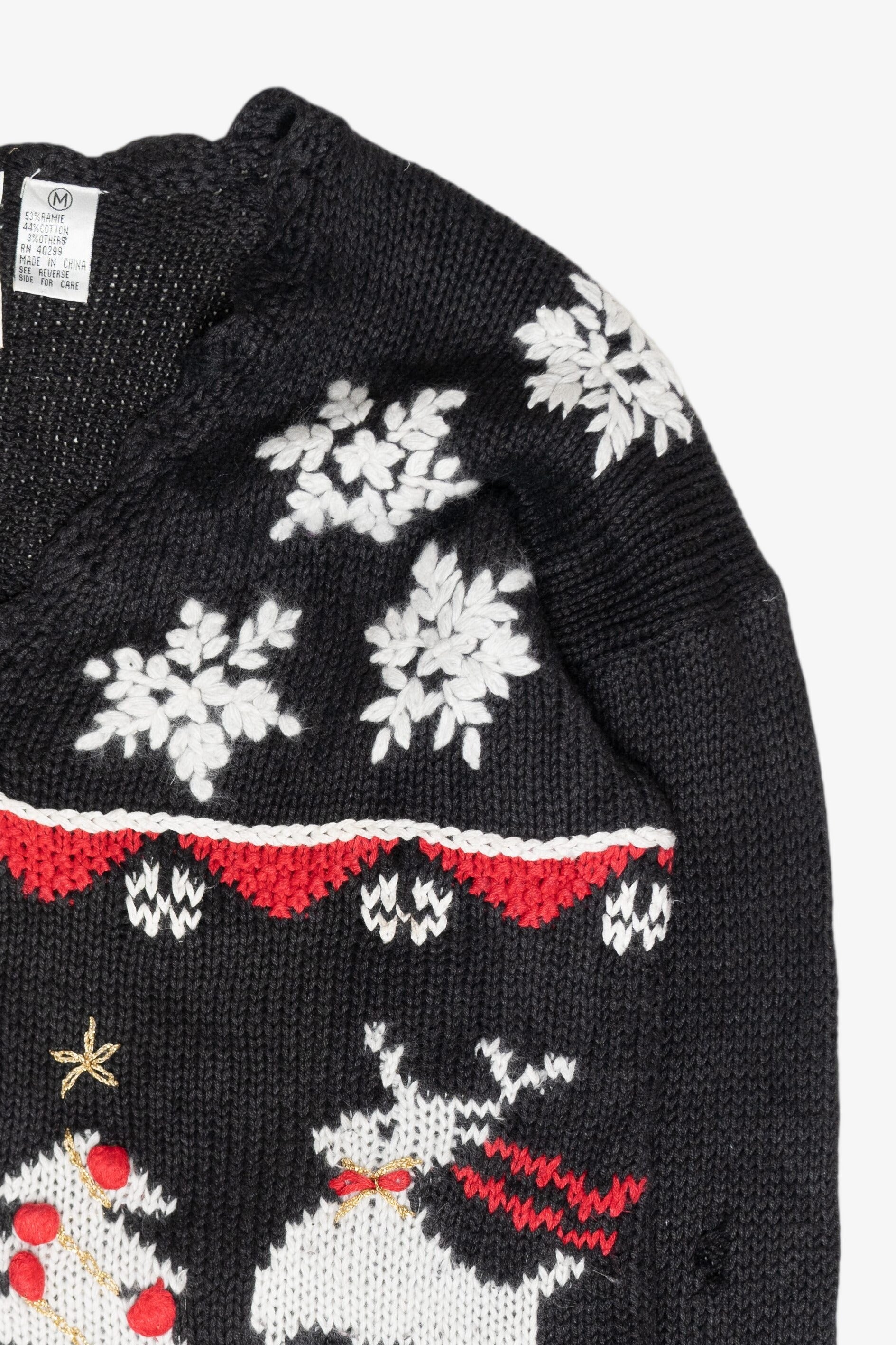 Snowflakes Fair Isle Style Vintage Ugly Christmas Cardigan (1990s)
