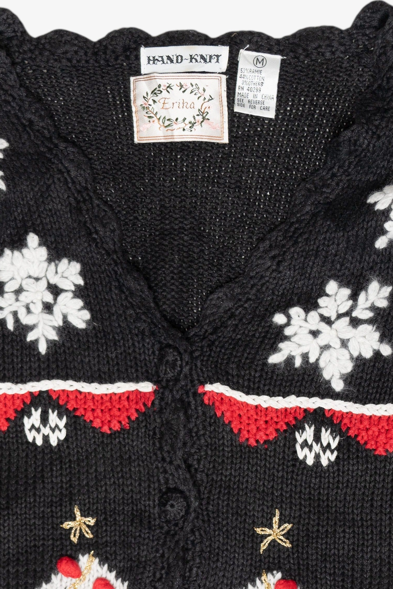 Snowflakes Fair Isle Style Vintage Ugly Christmas Cardigan (1990s)