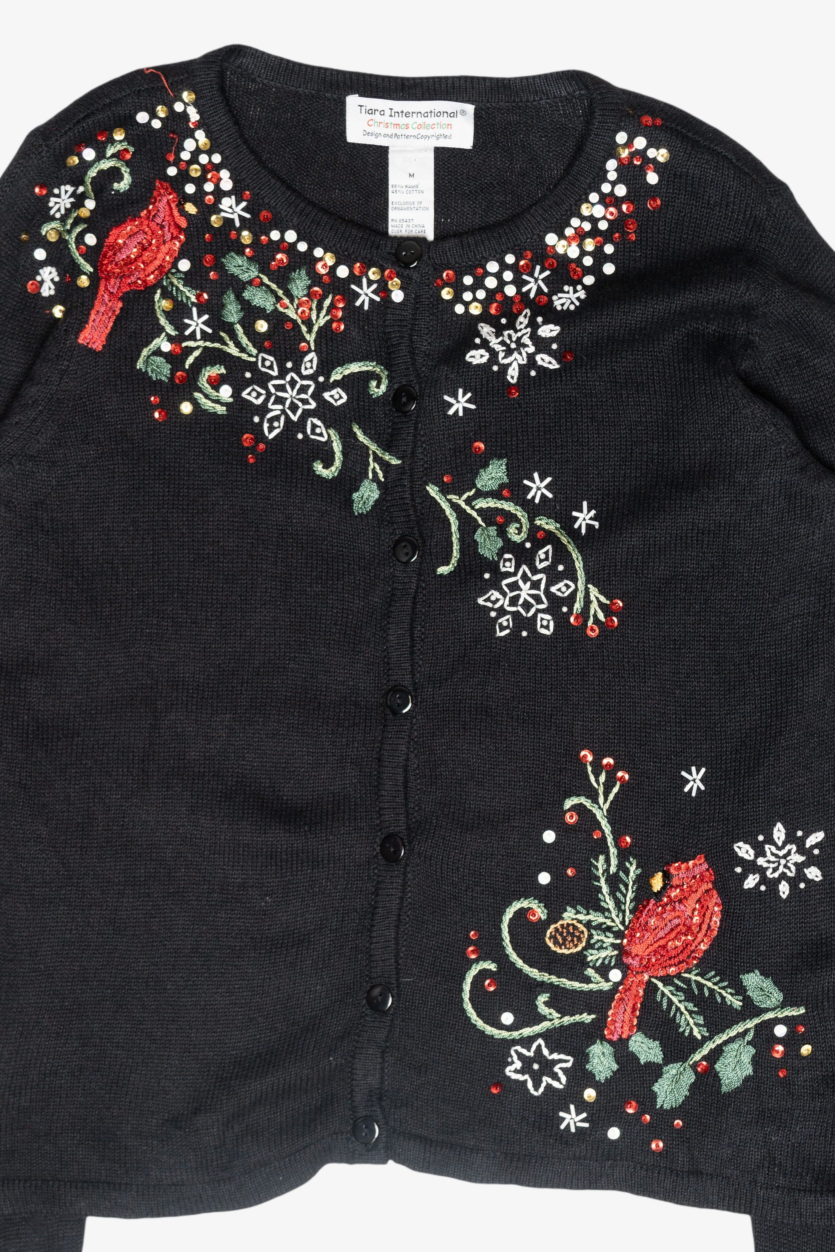 Cardinal Sequins Vintage Ugly Christmas Cardigan (2000s)