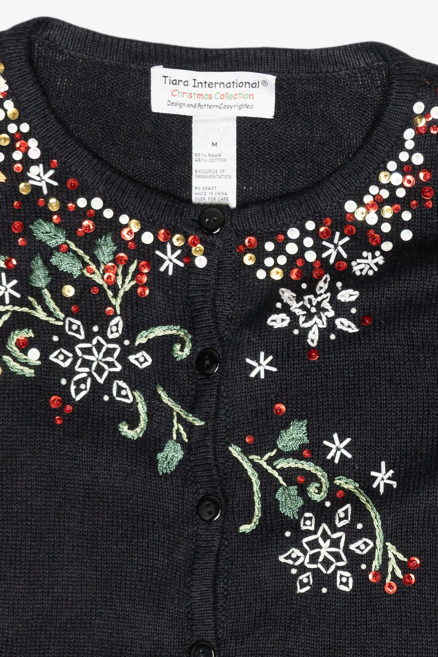 Cardinal Sequins Vintage Ugly Christmas Cardigan (2000s)