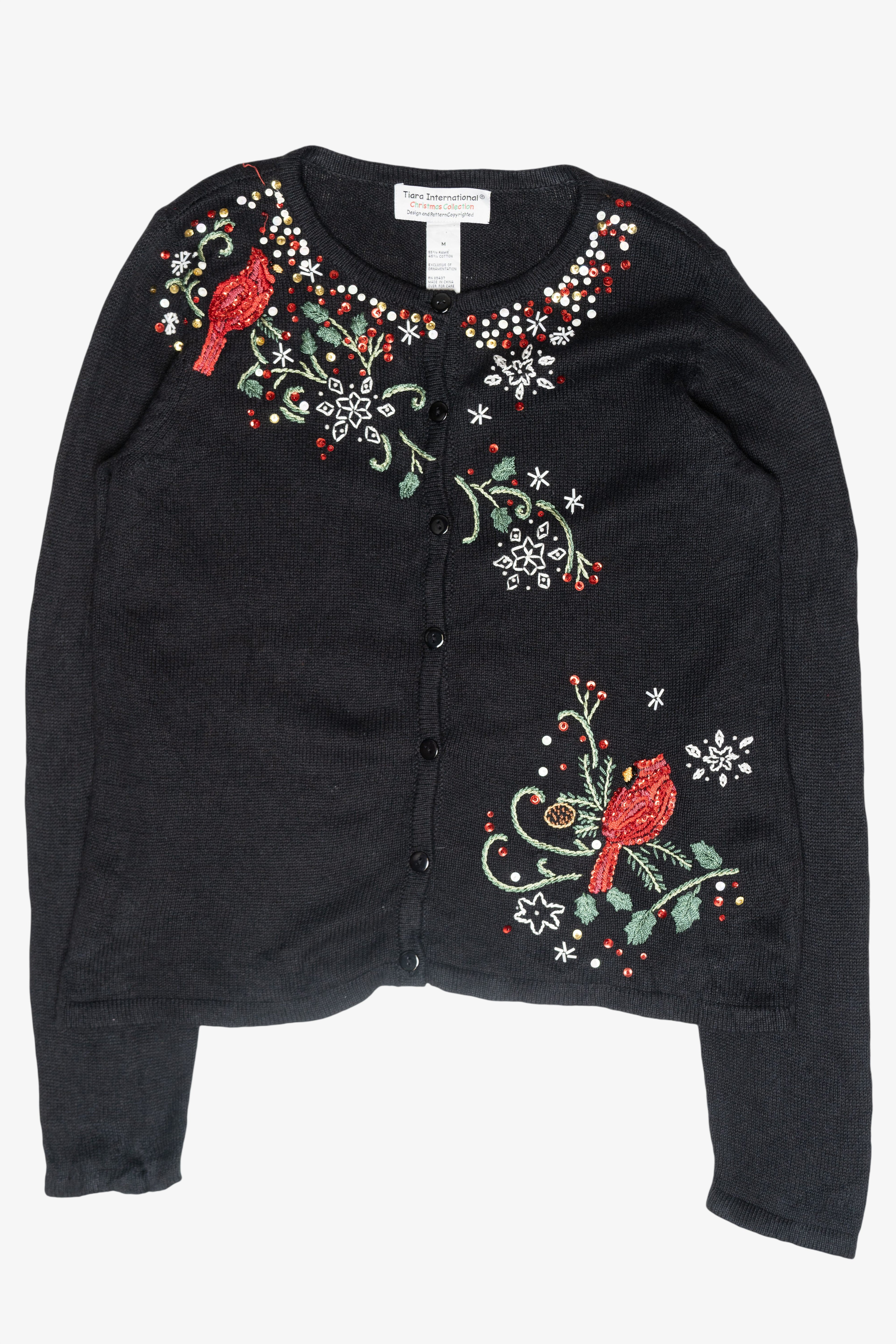 Cardinal Sequins Vintage Ugly Christmas Cardigan (2000s)
