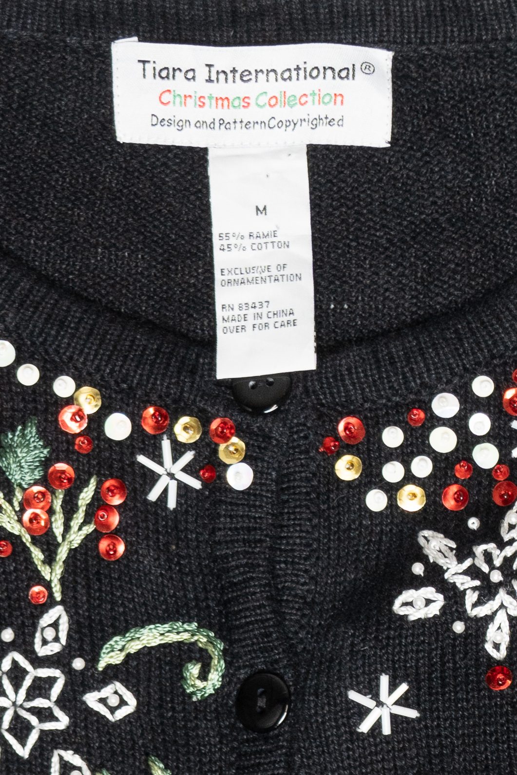 Cardinal Sequins Vintage Ugly Christmas Cardigan (2000s)