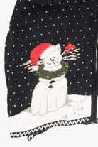 Cat Vintage Ugly Christmas Zip Cardigan (1990s)