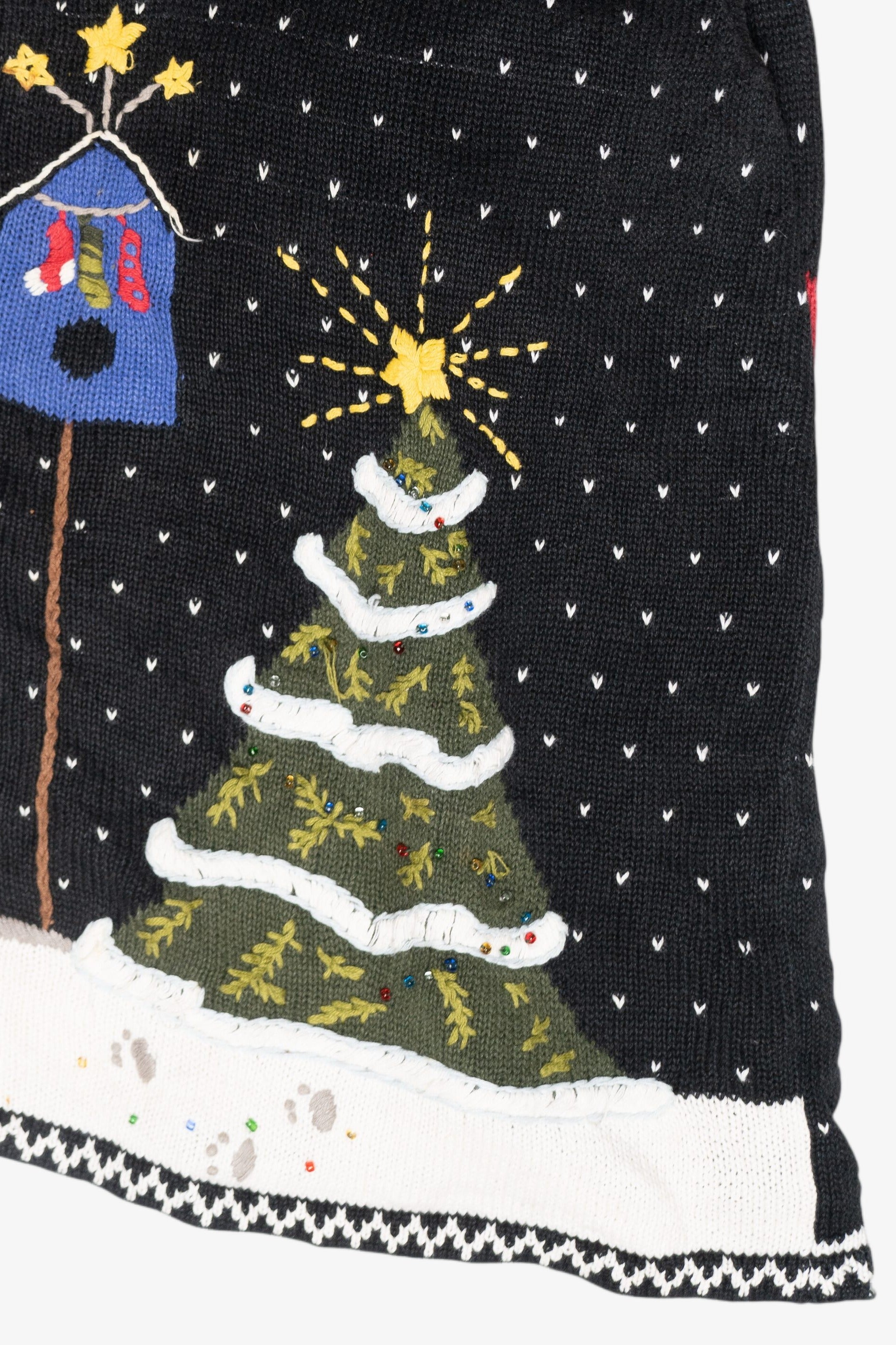 Cat Vintage Ugly Christmas Zip Cardigan (1990s)