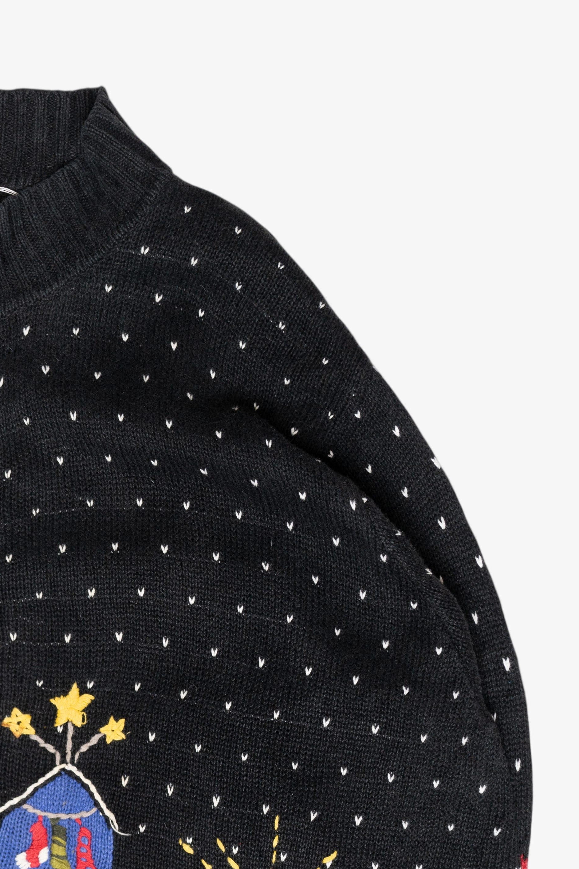 Cat Vintage Ugly Christmas Zip Cardigan (1990s)