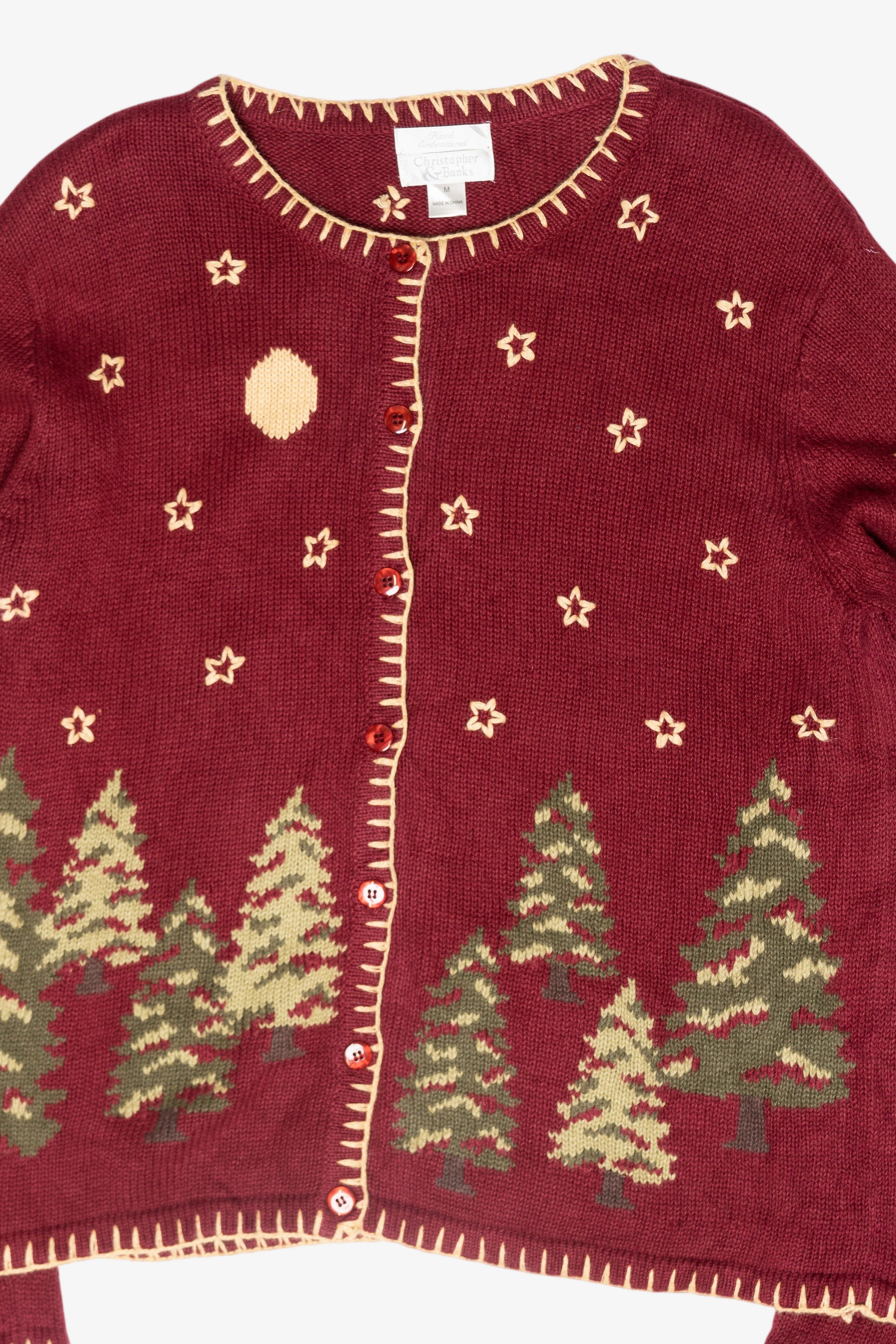Starry Night Vintage Ugly Christmas Cardigan (2000s)