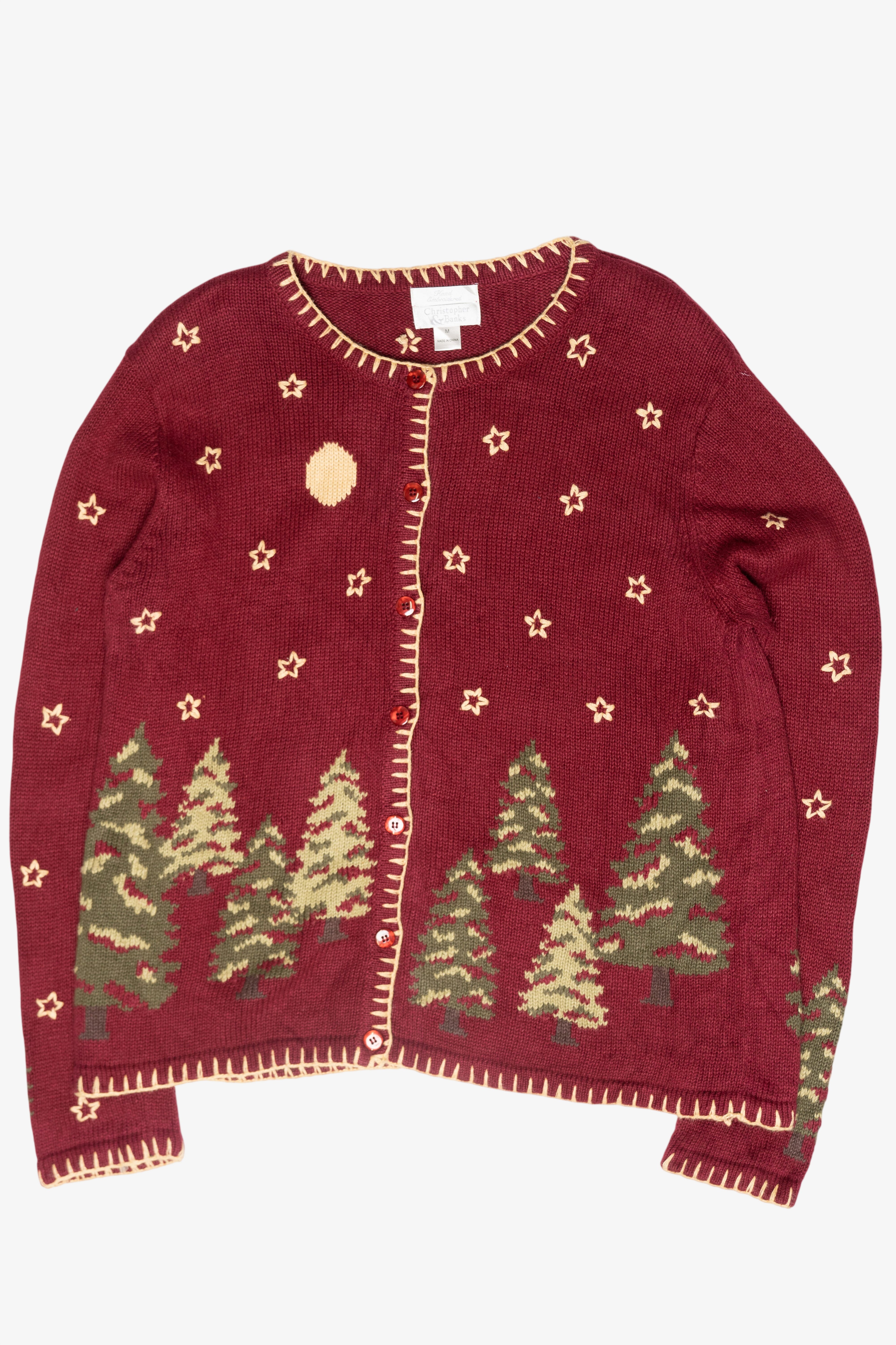 Starry Night Vintage Ugly Christmas Cardigan (2000s)