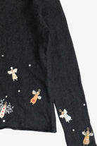 Vintage Susan Bristol Hand Embroidered Beaded Angels Ugly Christmas Sweater (2000s)