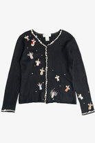 Vintage Susan Bristol Hand Embroidered Beaded Angels Ugly Christmas Sweater (2000s)