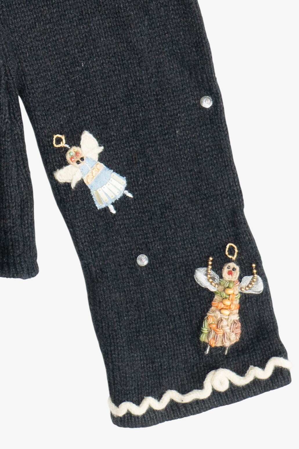 Vintage Susan Bristol Hand Embroidered Beaded Angels Ugly Christmas Sweater (2000s)