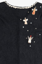 Vintage Susan Bristol Hand Embroidered Beaded Angels Ugly Christmas Sweater (2000s)