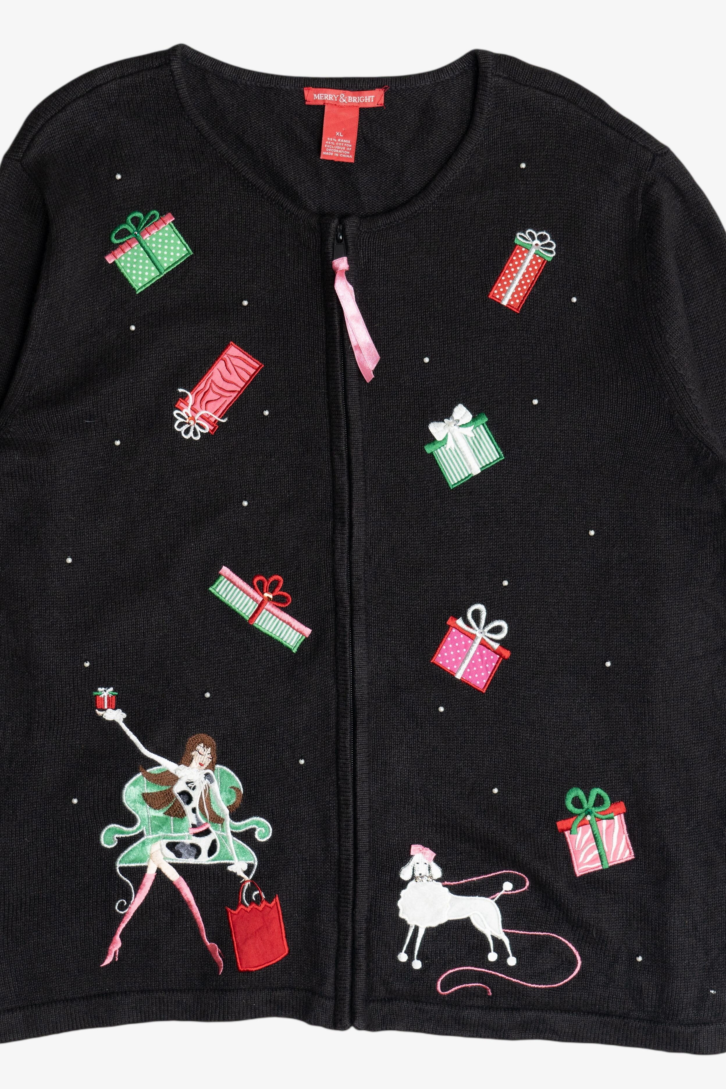 Vintage Holiday Shopping Diva Ugly Christmas Sweater (2000s)