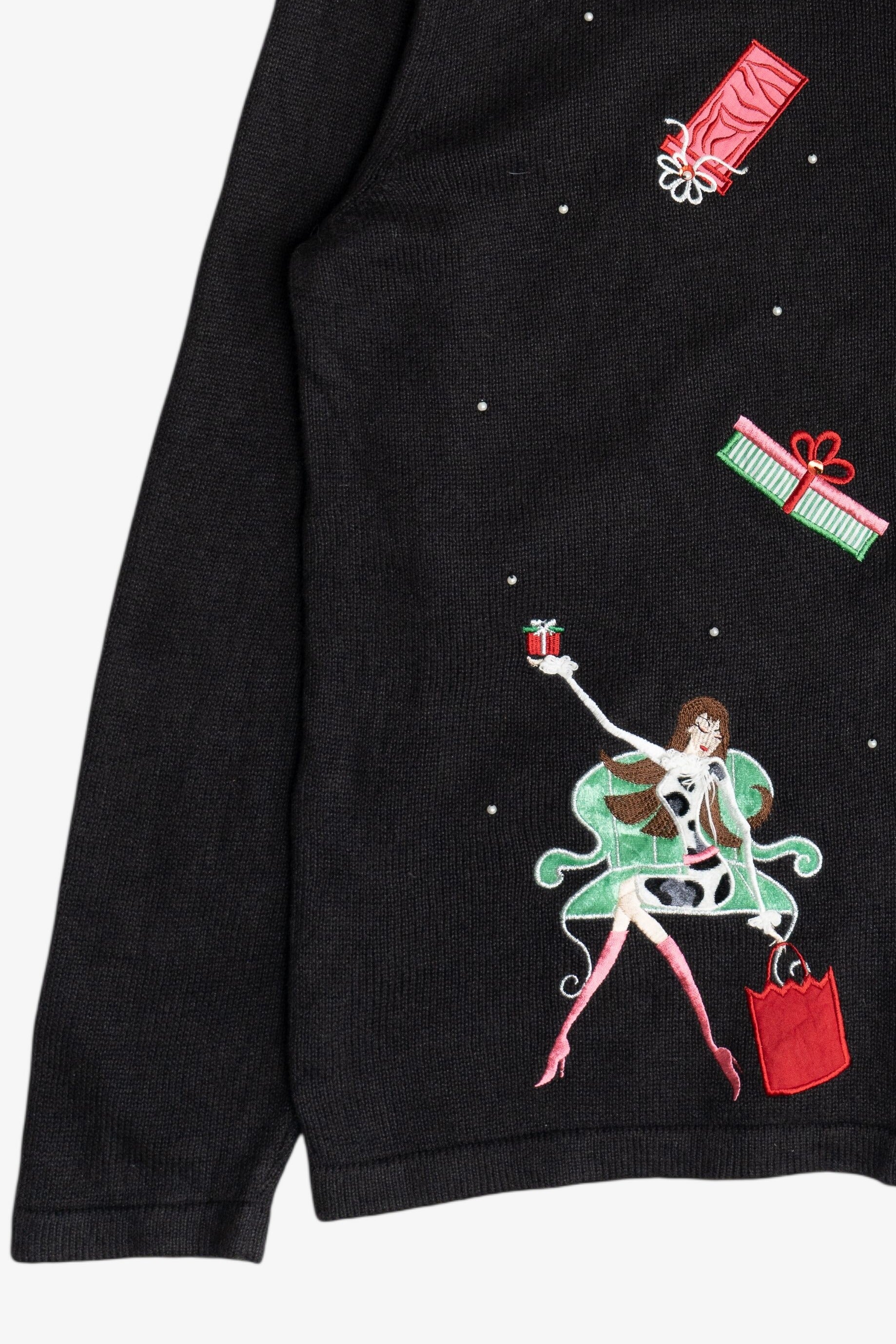 Vintage Holiday Shopping Diva Ugly Christmas Sweater (2000s)