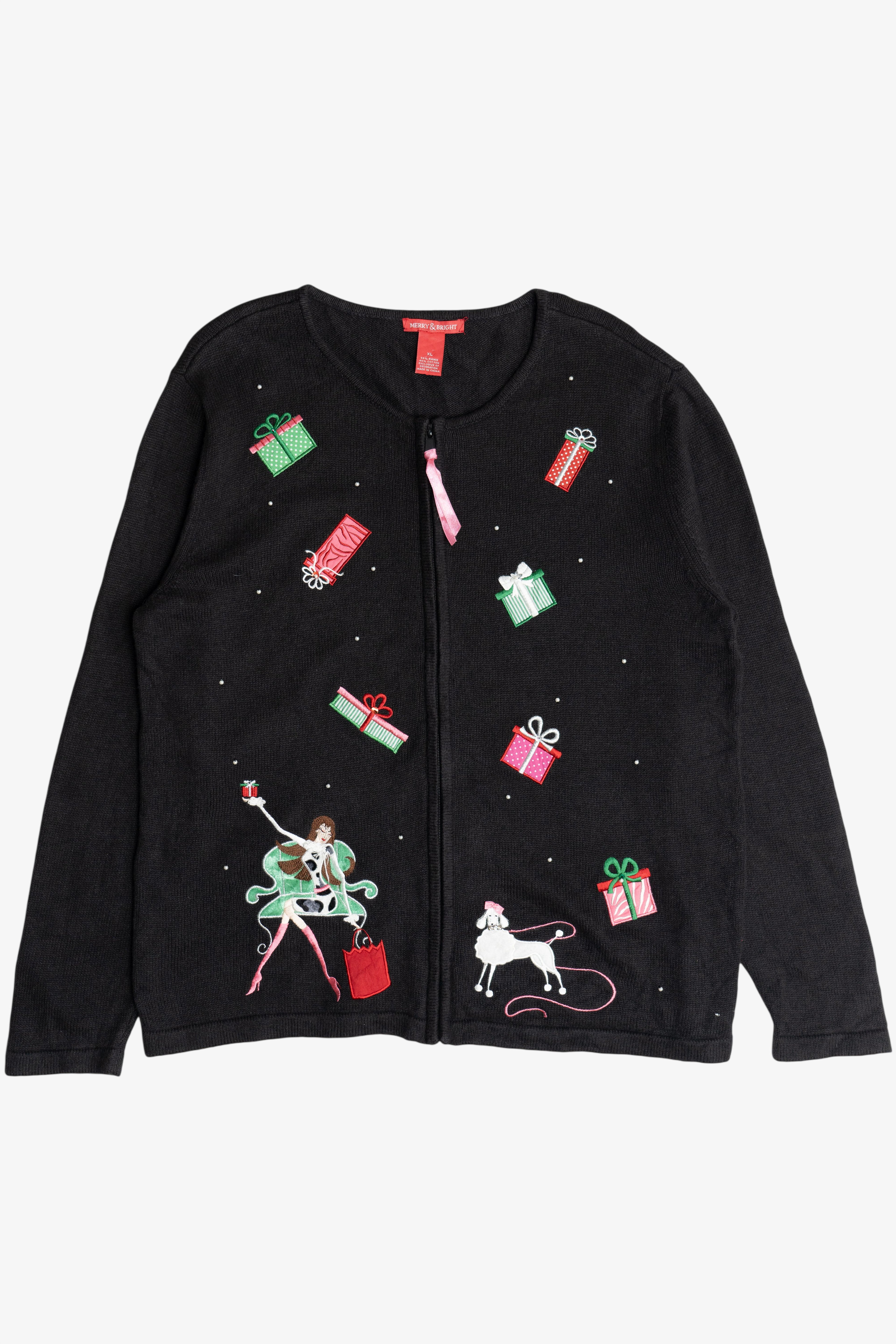 Vintage Holiday Shopping Diva Ugly Christmas Sweater (2000s)