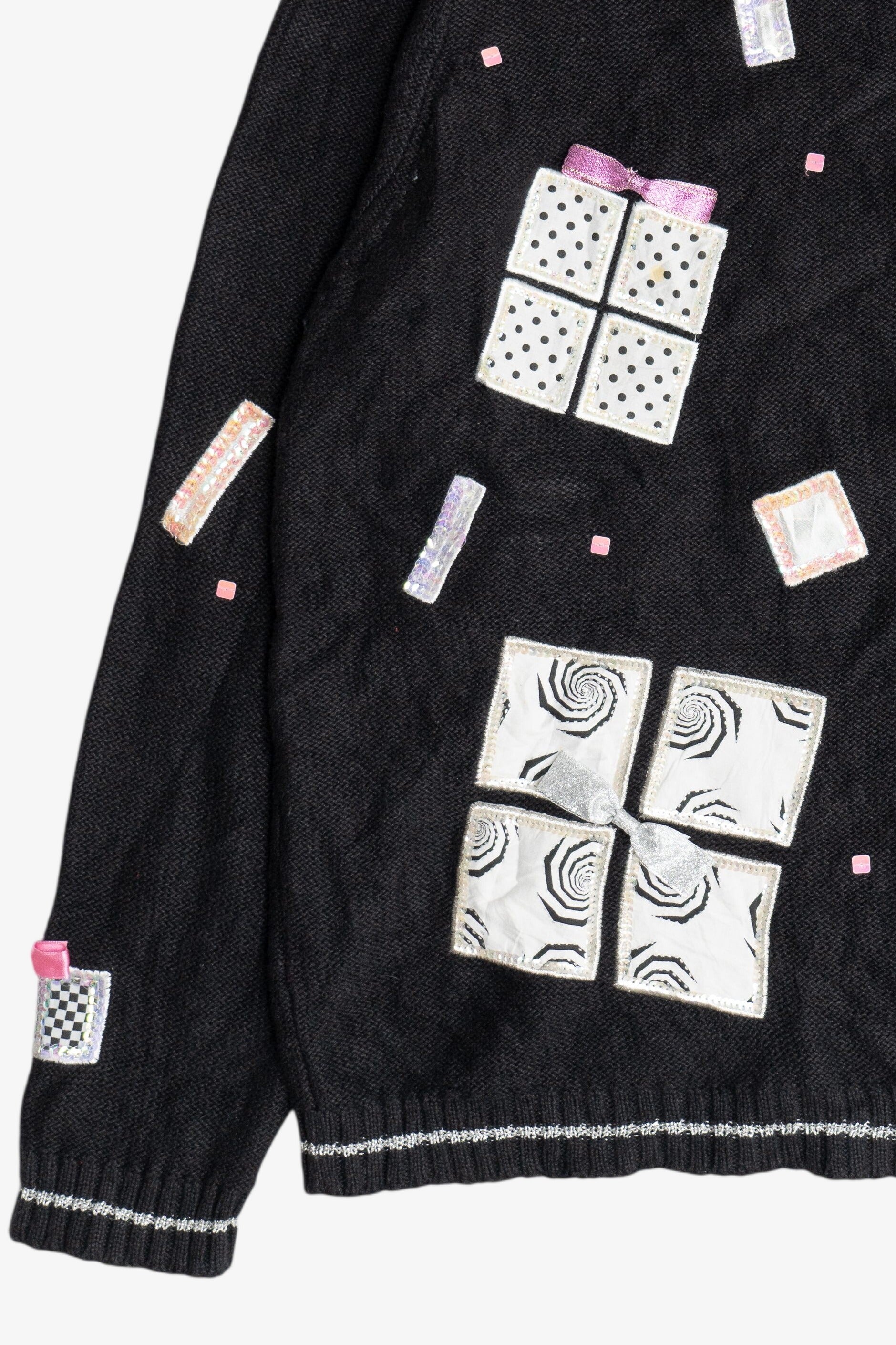 Vintage Pink Bow Presents Ugly Christmas Sweater (2000s)