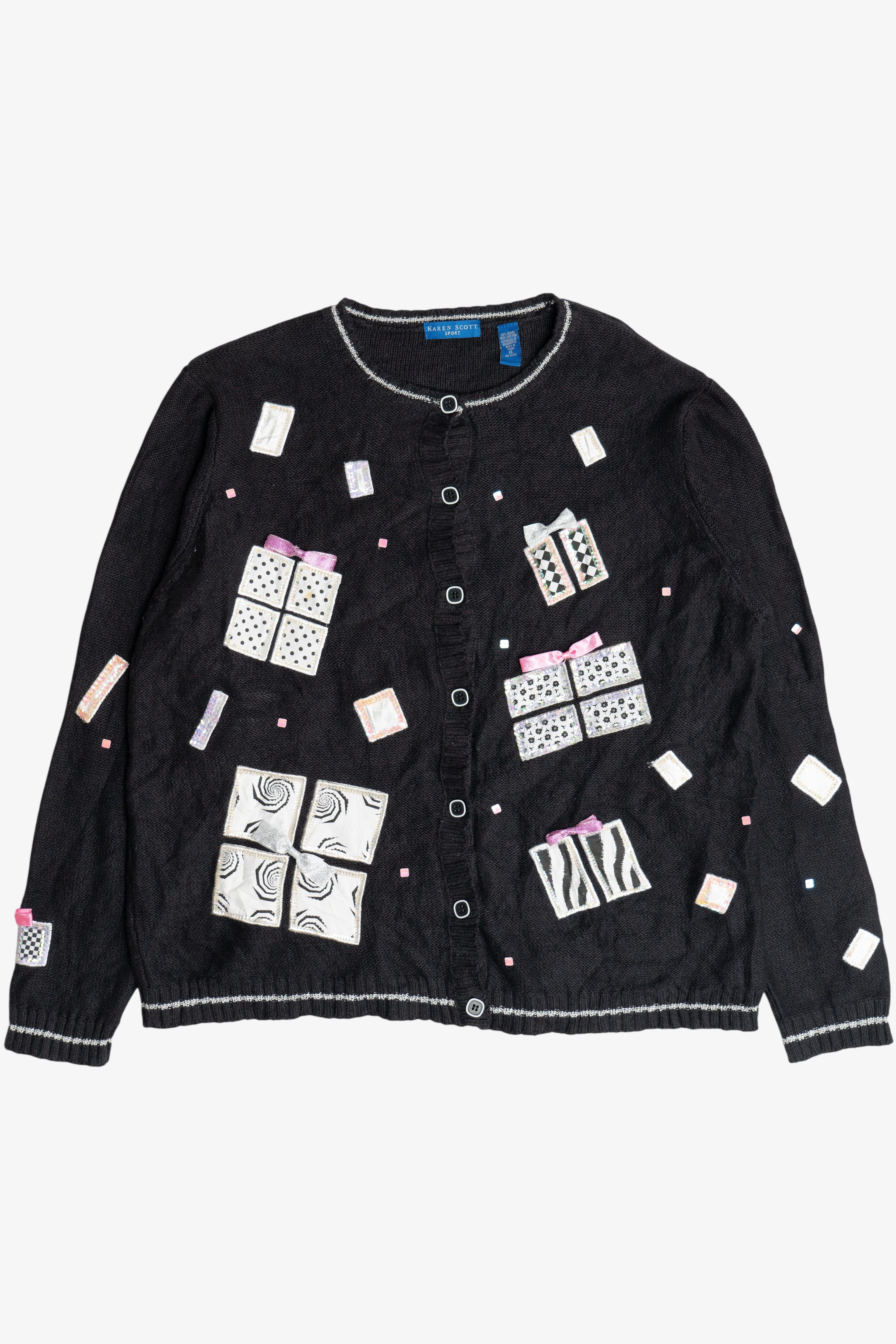 Vintage Pink Bow Presents Ugly Christmas Sweater (2000s)