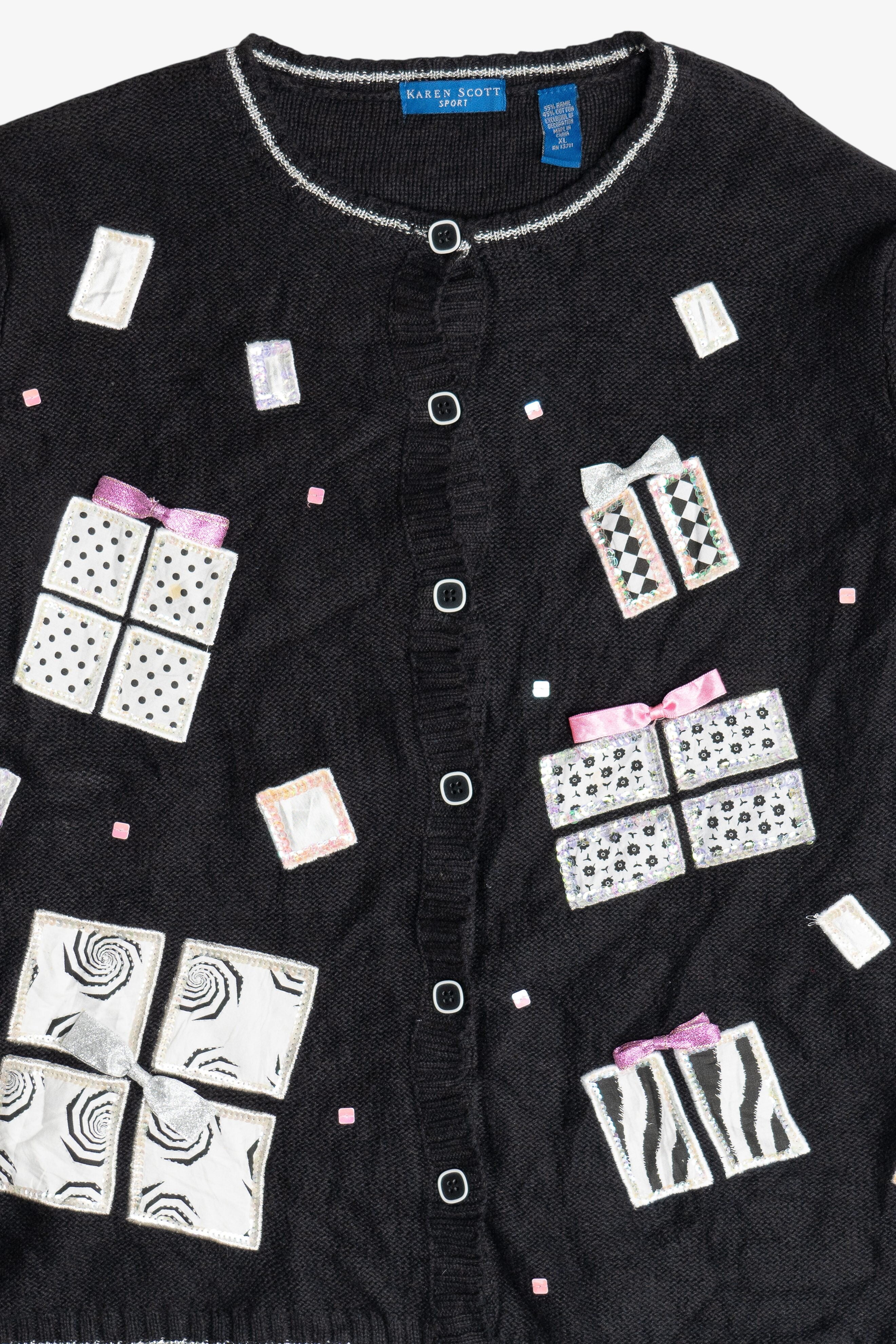 Vintage Pink Bow Presents Ugly Christmas Sweater (2000s)
