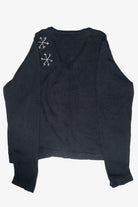 Snowmen Stack Vintage Ugly Christmas Cardigan (1990s)