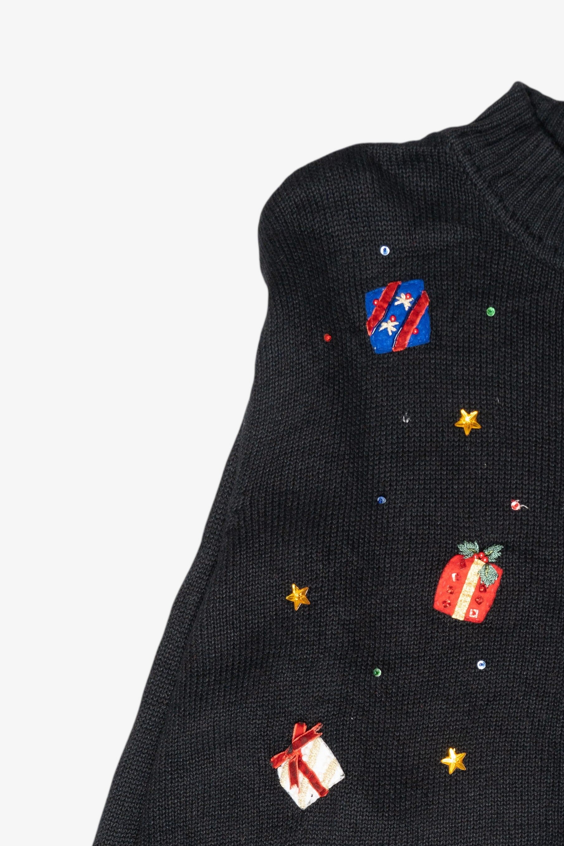 Presents Vintage Ugly Christmas Zip Cardigan (1990s)