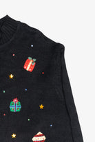 Presents Vintage Ugly Christmas Zip Cardigan (1990s)