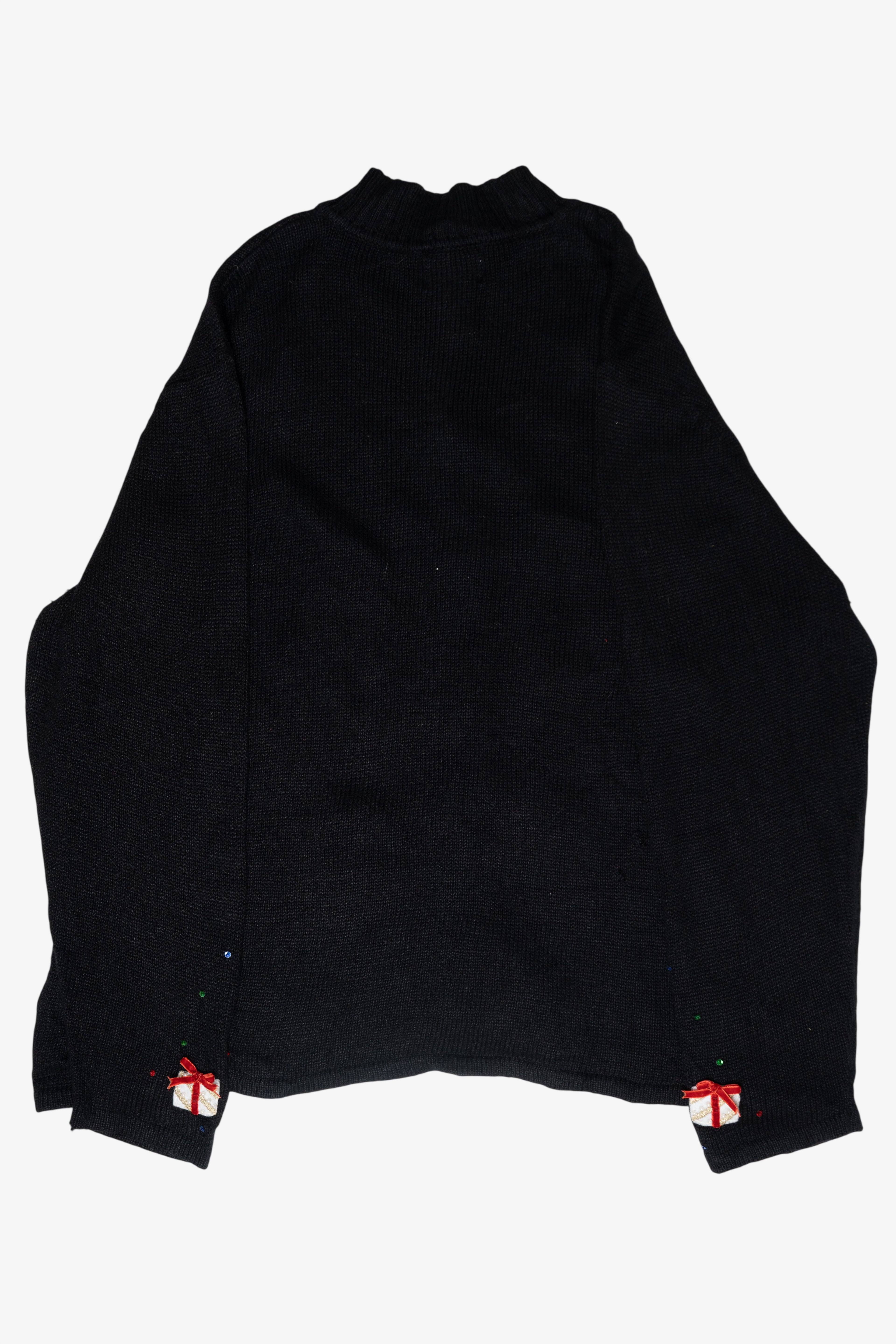 Presents Vintage Ugly Christmas Zip Cardigan (1990s)