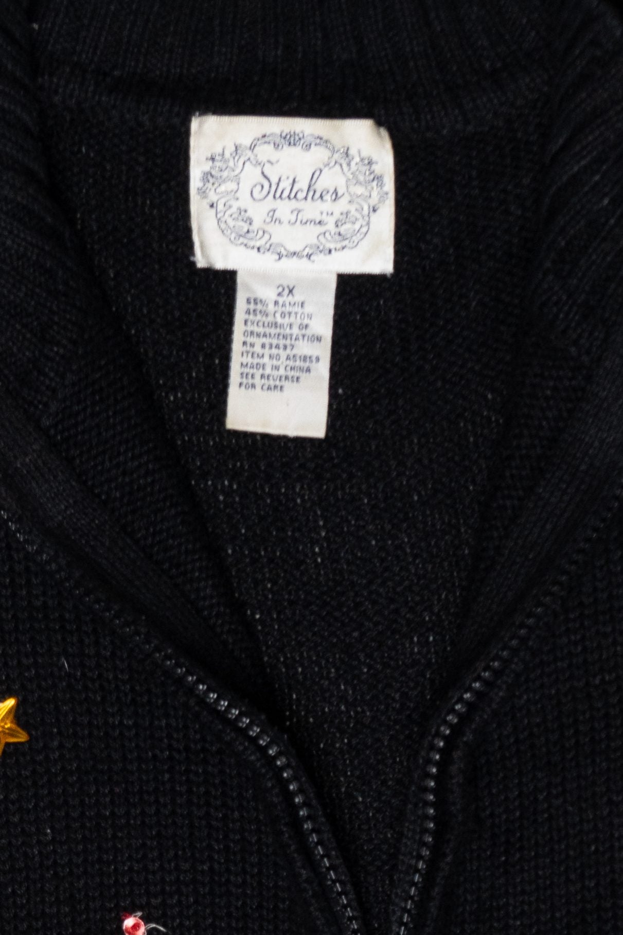 Presents Vintage Ugly Christmas Zip Cardigan (1990s)