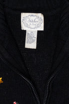 Presents Vintage Ugly Christmas Zip Cardigan (1990s)