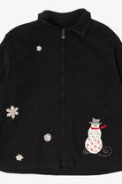 Vintage Black Woolrich Snowmen Ugly Christmas Cardigan (1990s)