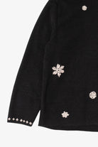 Vintage Black Woolrich Snowmen Ugly Christmas Cardigan (1990s)