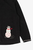 Vintage Black Woolrich Snowmen Ugly Christmas Cardigan (1990s)