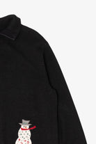 Vintage Black Woolrich Snowmen Ugly Christmas Cardigan (1990s)