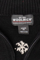 Vintage Black Woolrich Snowmen Ugly Christmas Cardigan (1990s)