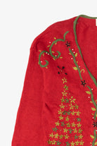 Vintage Red Kathie Lee Trees Ugly Christmas Cardigan (1990s)