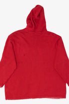 Vintage Red Victoria Jones Snowmen Hooded Ugly Christmas Cardigan (1990s)