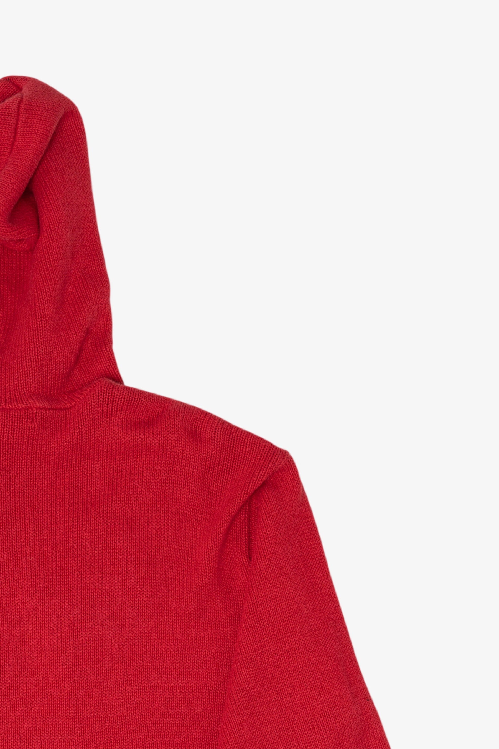 Vintage Red Victoria Jones Snowmen Hooded Ugly Christmas Cardigan (1990s)