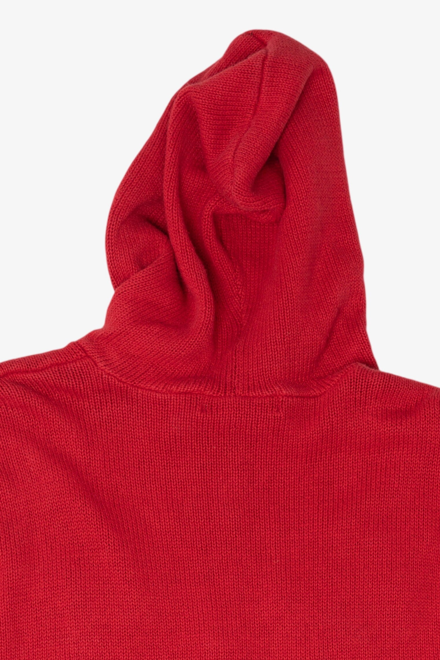 Vintage Red Victoria Jones Snowmen Hooded Ugly Christmas Cardigan (1990s)