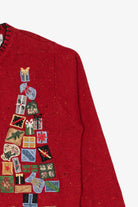 Vintage Red Victoria Jones Presents Ugly Christmas Cardigan (1990s)