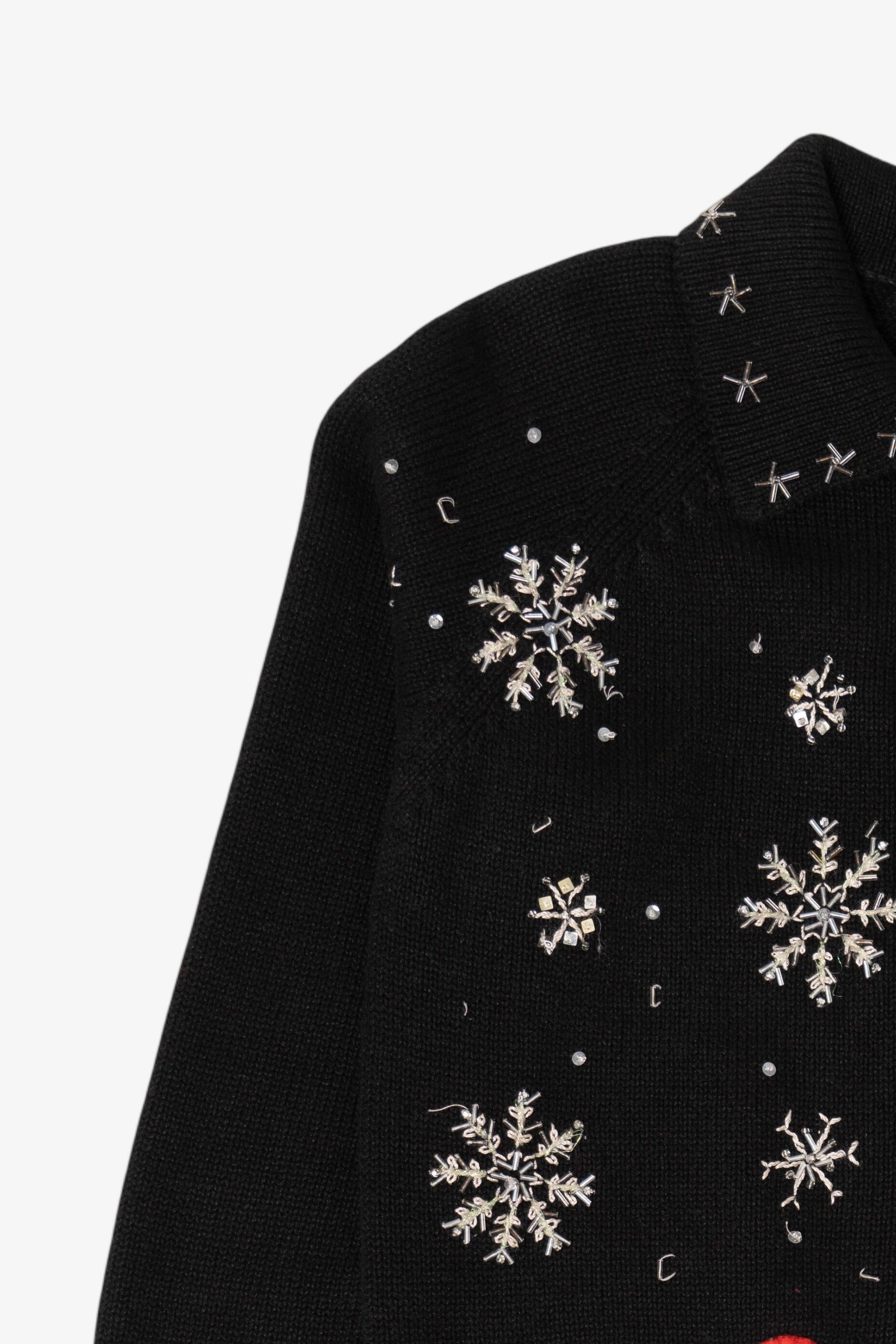 Vintage Black Tiara Polar Bears Ugly Christmas Cardigan (2000s)