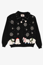Vintage Black Tiara Polar Bears Ugly Christmas Cardigan (2000s)