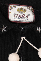 Vintage Black Tiara Polar Bears Ugly Christmas Cardigan (2000s)