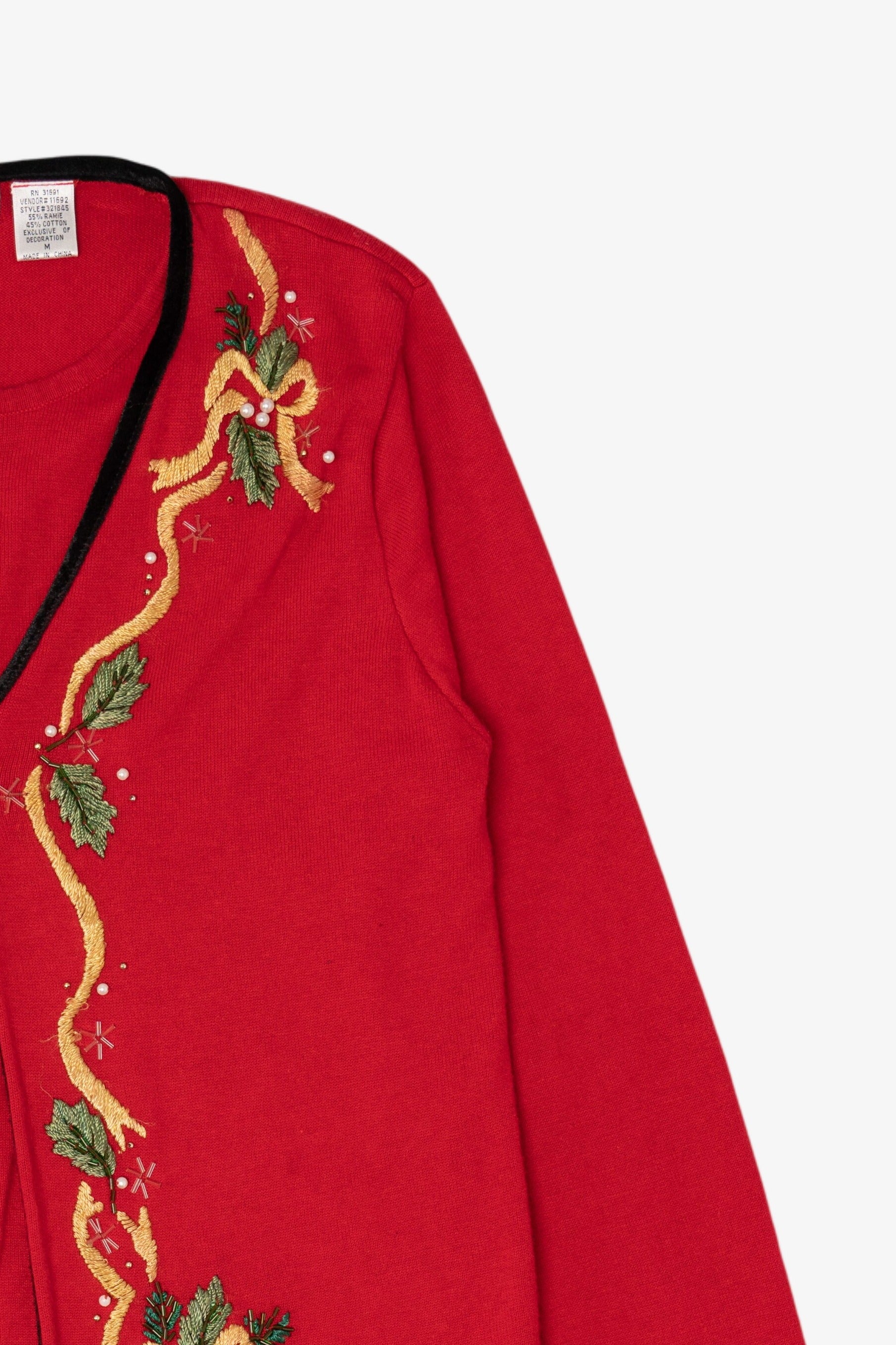 Vintage Red Studio Collection Presents Ugly Christmas Cardigan (1990s)