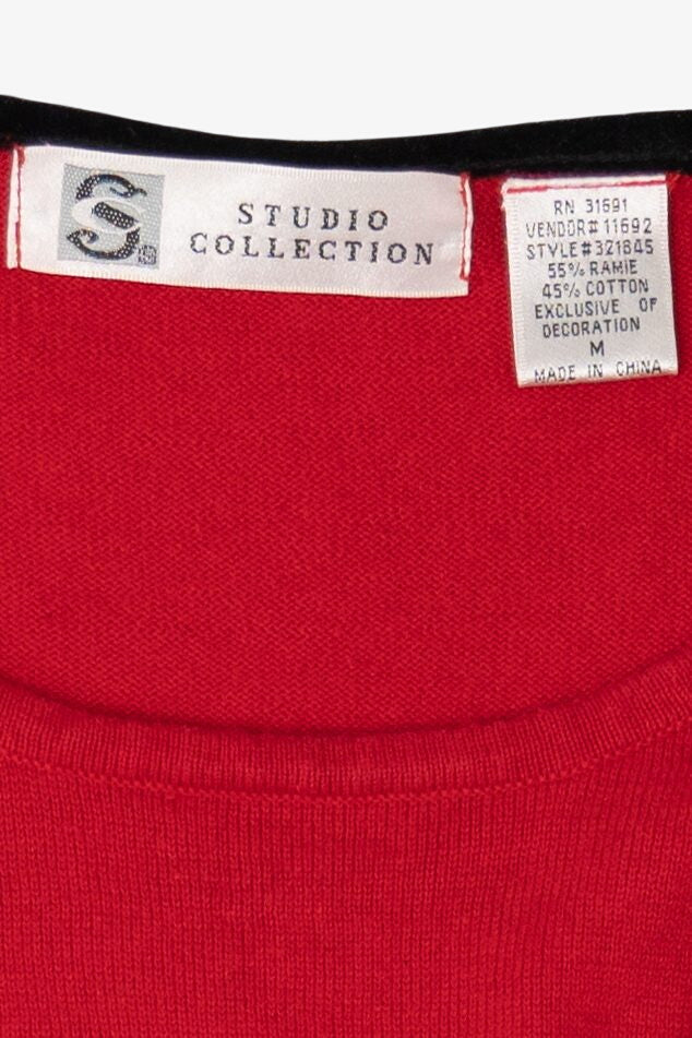 Vintage Red Studio Collection Presents Ugly Christmas Cardigan (1990s)