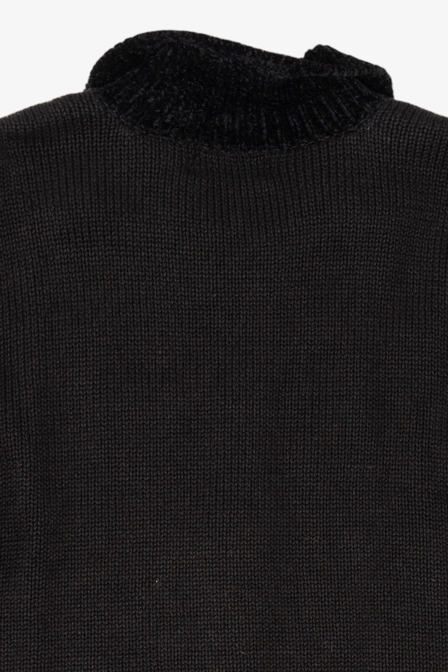 Vintage Hand Knit Black Croft & Barrow Ugly Christmas Cardigan (1990s)