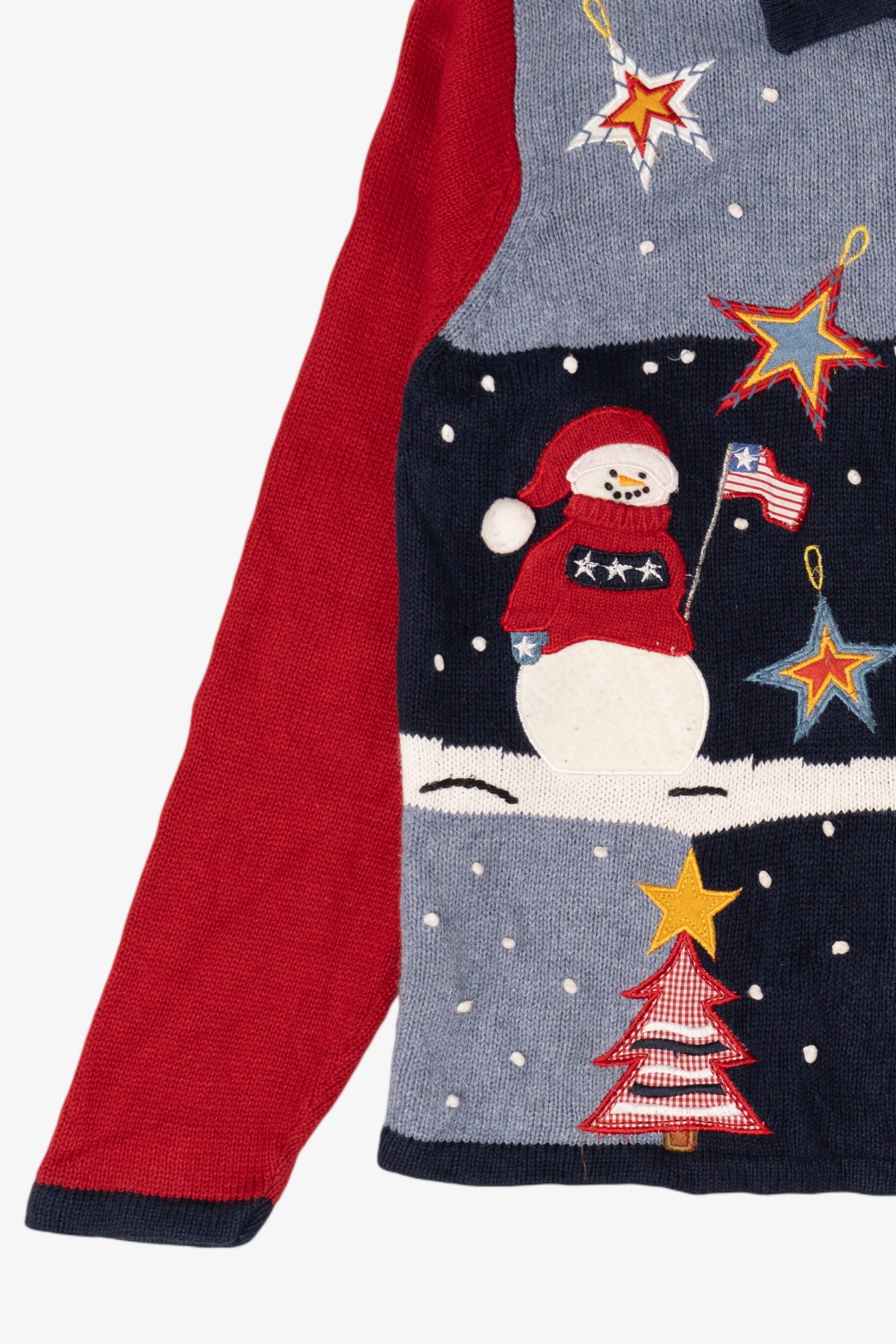 Vintage Color Block Karen Scott Ugly Christmas Cardigan (1990s)
