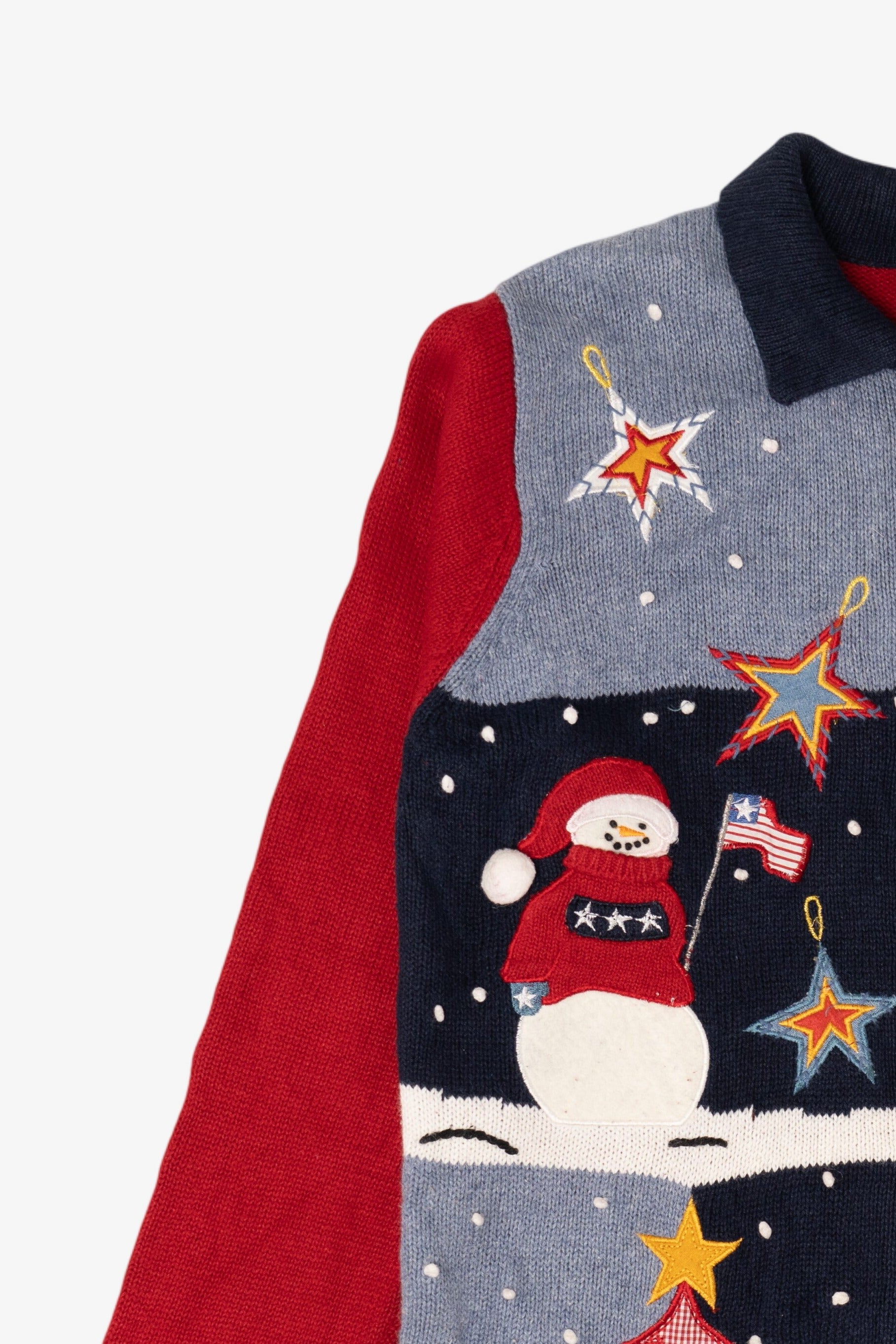 Vintage Color Block Karen Scott Ugly Christmas Cardigan (1990s)
