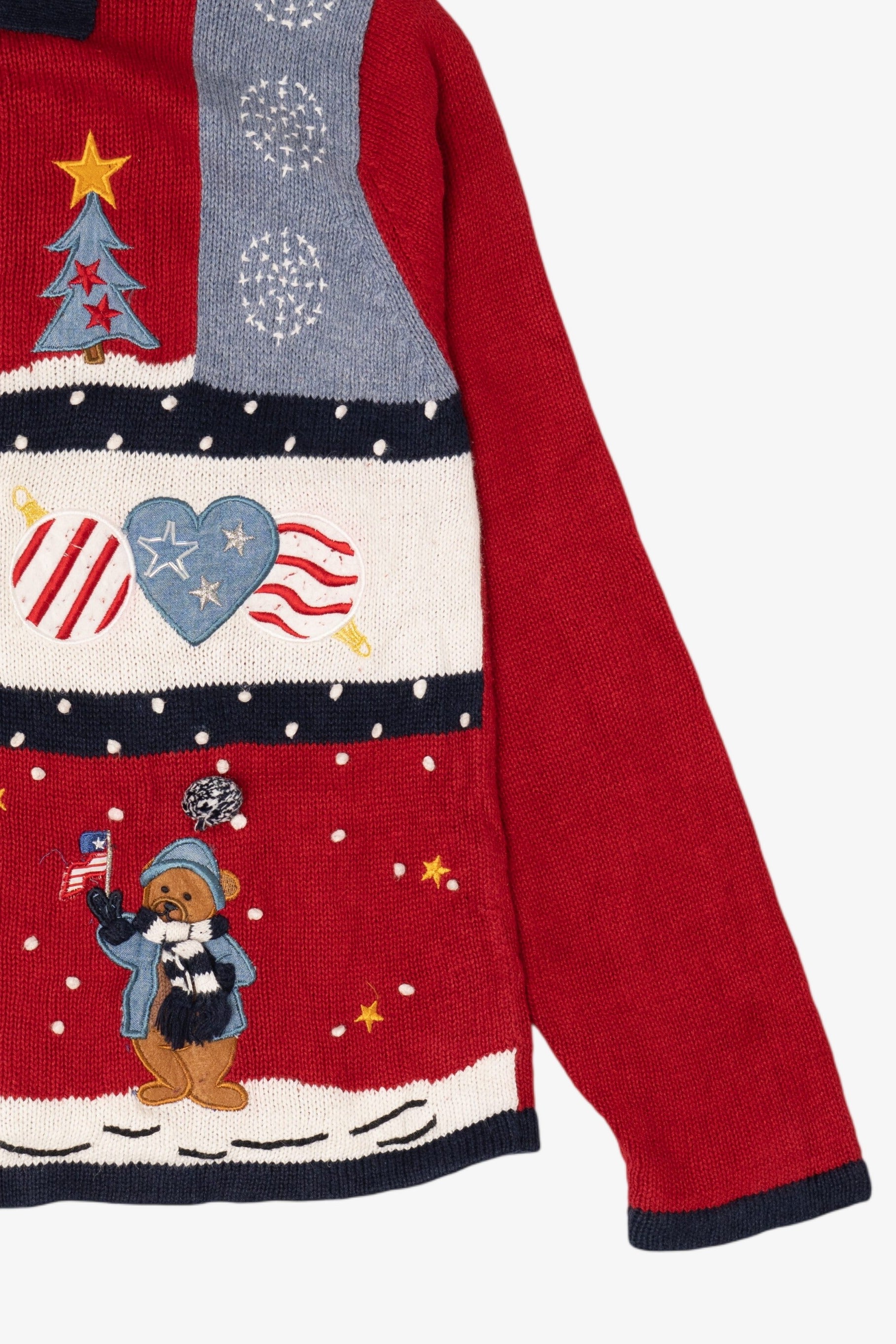 Vintage Color Block Karen Scott Ugly Christmas Cardigan (1990s)