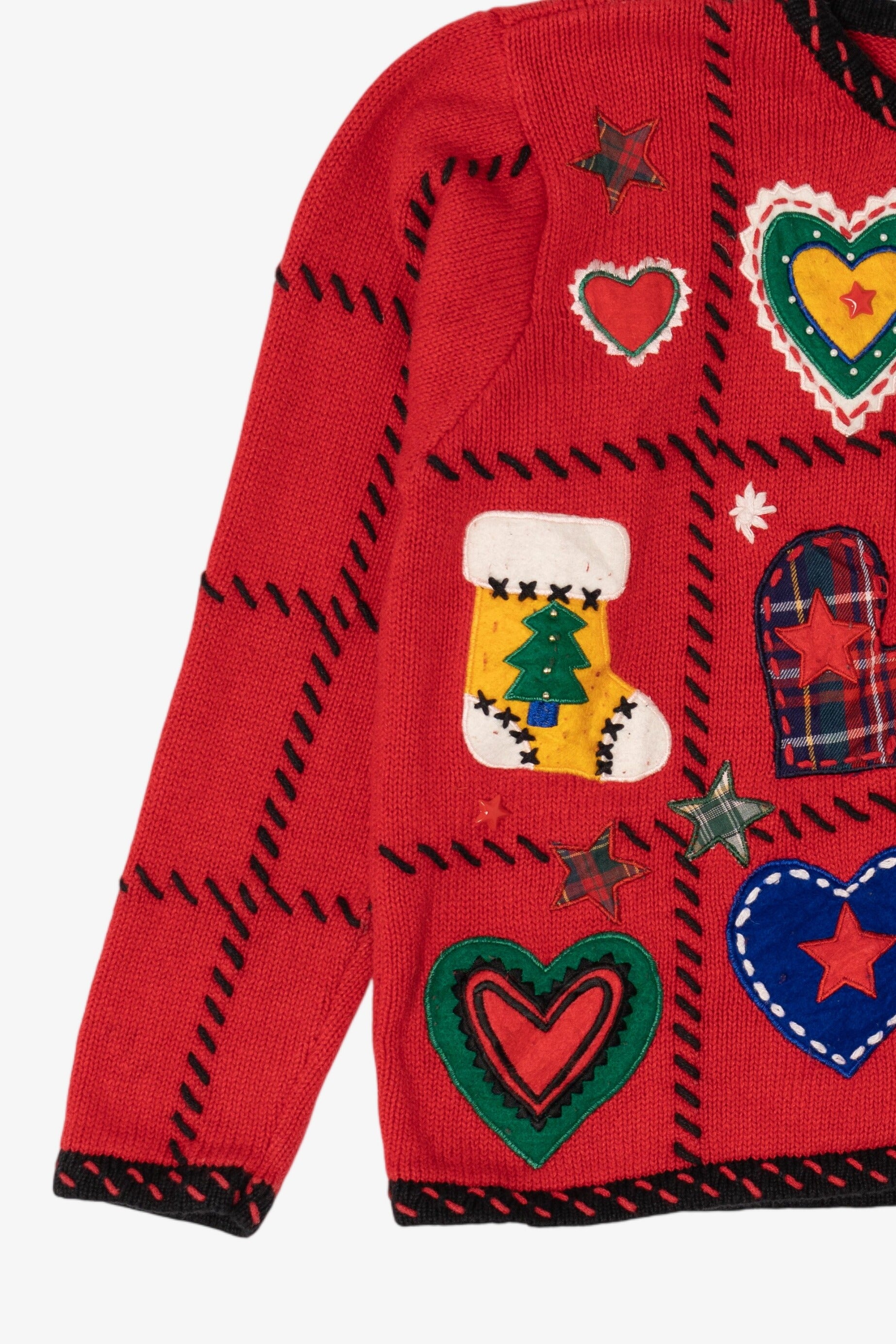 Vintage Red Designers Originals Studio Stockings Christmas Cardigan (1990s)