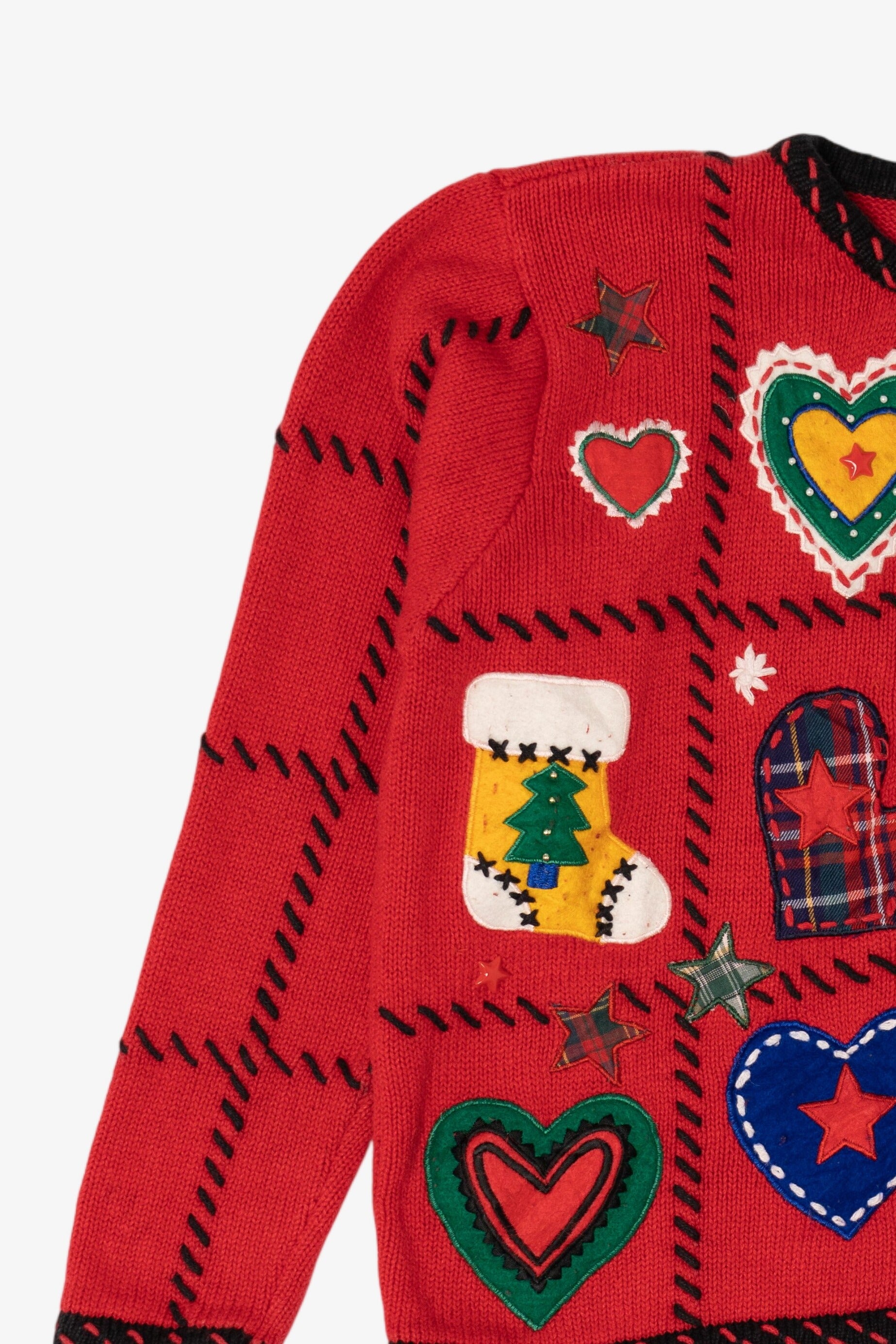 Vintage Red Designers Originals Studio Stockings Christmas Cardigan (1990s)